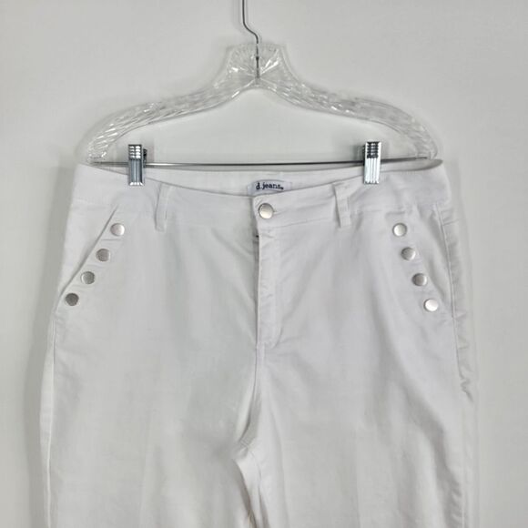 D. JEANS Denim White Jeans Decorative Flat Buttons Size 12 - Picture 3 of 7